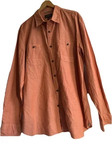WALLIN & Bros Men's Coral Cotton Long Sleeve Button Down Shirt Size XL - Picture 1 of 3