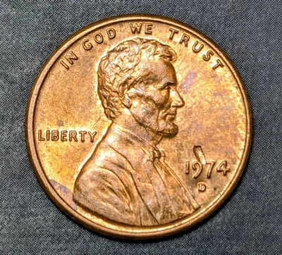 1974-D Lamination Mint Error Lincoln Memorial Cent - Image 1 of 4