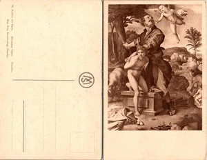 Postal con ilustraciones clásicas de un artista masculino con modelo joven - Imagen 1 de 1