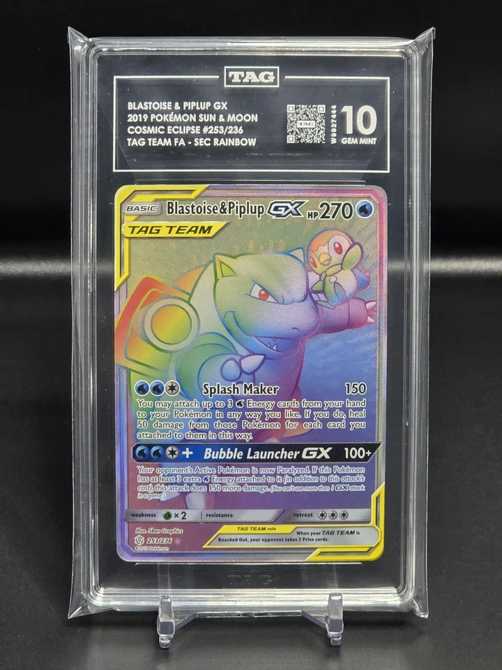Blastoise & Piplup GX #253 Tag Team Secret Rare - TAG 10 - (PSA/BGS/CGC)  - Image 1 of 3