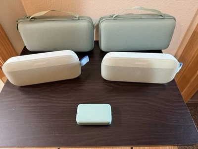 (2) Bose SoundLink Flex Portable Speaker (2nd Gen) Alpine Sage with Travel Cases - Image 1 of 4