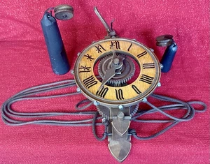 LARGE HANDMADE COLUMBUS WEIGHT DRIVE WALL CLOCK Working NO RESERVE AUCTION - Picture 1 of 8