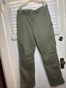 Carhartt Pants Men’s 34x34 Green Khaki Relaxed Fit Utility Carpenter Work Great - Picture 1 of 24