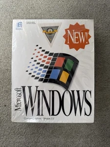 SEALED NEW - vintage Windows 3.1 NEW VERSION - 3.5" floppy - Afbeelding 1 van 6