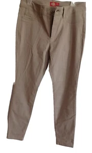 Dickies Girls' Stretch Slim Straight Pant -Beige Khaki Color Size 13/31 Exc Con - Picture 1 of 9