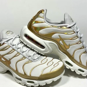 Nike Air Max Plus W Vast Grey Metallic Gold White 2018 605112-054 Womens sz 7.5 - Picture 1 of 12