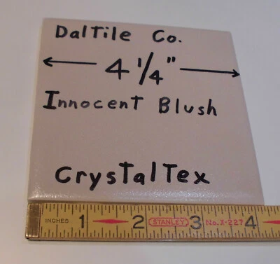 1 pc. *Innocent Blush #K163* Ceramic Tile by Daltile  4-1/4" Crystaltex NOS Mint - Image 1 of 4