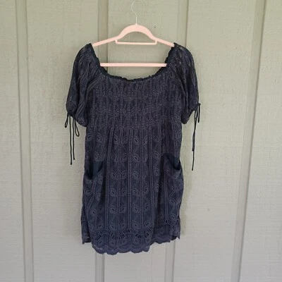 Женское мини-платье Tularosa размер M богемное галстук из вискозы короткий рукав - Изображение 1 из 4