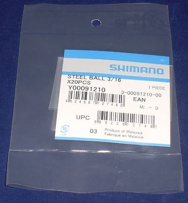Rodamientos de bolas de acero genuino Shimano 3/16"" delanteros o traseros de 1/4 Foto 1 de 4