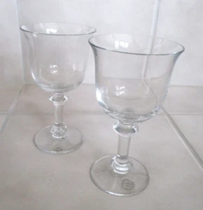 2 Dansk Mesa Clear 6 3/4" Crystal Wine Glasses Dansk International Romania Set/2 - Picture 1 of 3