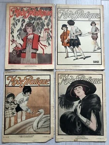 4x Revues LA MODE PRATIQUE illustrée Année / Year 1921 #16 #29 #50 #51 - Foto 1 di 2