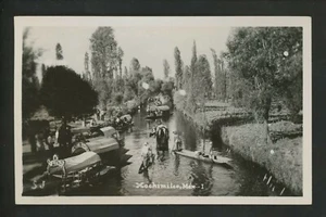 Real photo postcard RPPC Mexico City, Mexico Lake gondola view Vintage - Picture 1 of 2