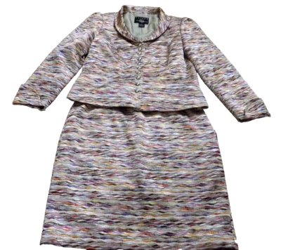 Traje Blazer de Colección Sastre B-Moss 6 Faldas 4 Onduladas Rayas Mini Texturizado Bordado Foto 1 de 4