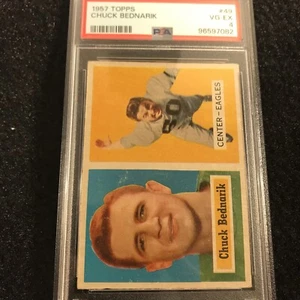 Chuck Bednarik 1957 Topps #49 PSA 4 - Imagen 1 de 5