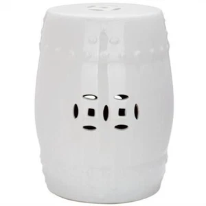 Safavieh Modern Ming Ceramic Garden Stool in White - Picture 1 of 2