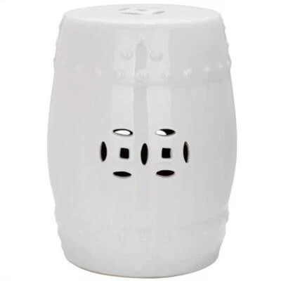 Safavieh Modern Ming Ceramic Garden Stool in White - Image 1 of 2