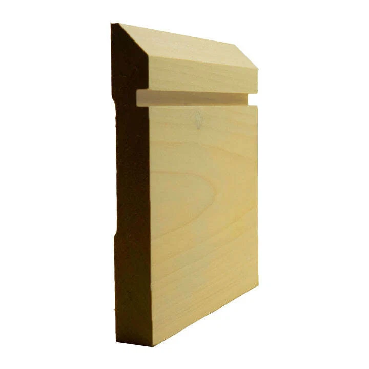 EWBB20 Beveled Grooved 5-1/4" Tall Baseboard Moulding, 11/16" x 5-1/4" Unfinishe - Image 1 of 1