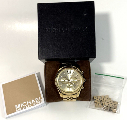 Orologio Uomo Michael Kors MK8281 Lexington 45mm Oro Cronografo Acciaio Inox