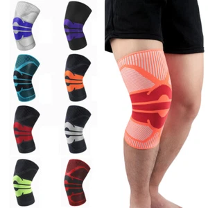 Men Sports Stretchy Knit Knee Pads Support Basketball Football Protective Gear - Picture 1 of 19
