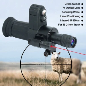 Digital 7X Night Vision Monocular 850nm Infrared Scope Hunting Cross Cursor - Picture 1 of 15
