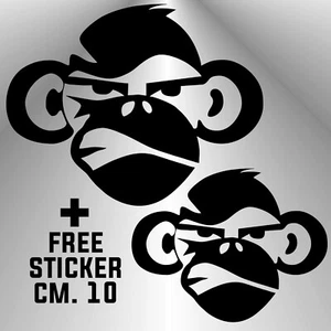 adesivo prespaziato scimmia pre-spaced decal aufkleber + 1 FREE STICKER CM. 10 - Imagen 1 de 1