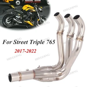 For Triumph Street Triple 765 R/ RS 765RS 2017-2022 Stainless Exhaust Front Tube - Picture 1 of 8