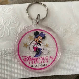 Disney MGM Studios Acrylic Lucite Keychain 1987 Keyring Minnie Mouse Vintage - Picture 1 of 2