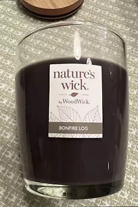 Natures Wick Bonfire Log Wood Wick 10 Ounce Candle Discontinued NEW - Picture 1 of 3