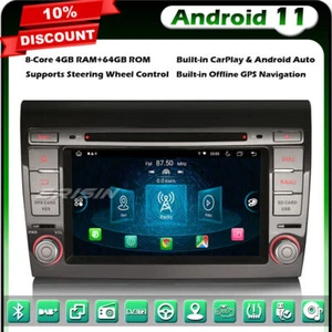 8-Cœur 64GO Android 13 GPS Autoradio pour Fiat Bravo DAB+ WiFi DSP Bluetooth IPS - Imagen 1 de 12