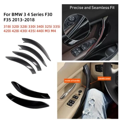 For BMW 3/4 Series F30 F36 335i 328i Inner Door Panel Handle Pull Cover Trim Kit - Image 1 of 4
