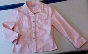 De colección Y2K Mujer L Mary Kay Barbie Rosa Denim Chaqueta Estrás Corazón Botones - Imagen 1 de 7