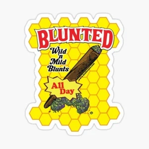 blunted all day 420 stoner Laptop sticker weed skateboard bumper car truck van - Picture 1 of 1