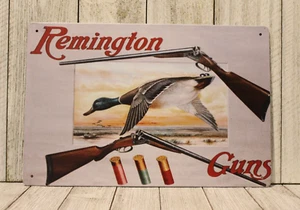 Remington Guns & Rifles Tin Sign Vintage Ad Style Garage Man Cave Gun Ammo Shop - Picture 1 of 4