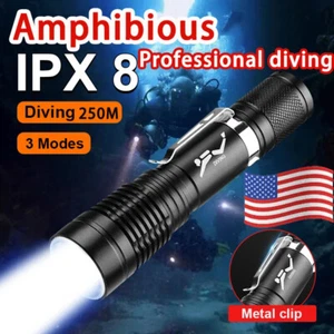 150000lm LED Diving Torch Portable Flashlight Scuba Lantern Amphibious Light - Picture 1 of 12