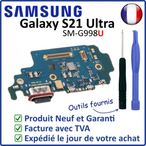 CIRCUIT CONNECTEUR DE CHARGE LECTEUR SIM MICRO DU SAMSUNG GALAXY S21 ULTRA G998U - Photo 1 sur 5