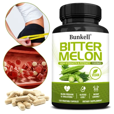 BUNKELL Bittermelone 1000 Mg, Hilft Den Blutzucker Zu Senken 30 Bis 120 Kapseln