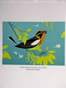 Charley Harper- Blackburnian Warbler Calendar Art Print 5.5"X 8.5" Frame Ready - Picture 1 of 2