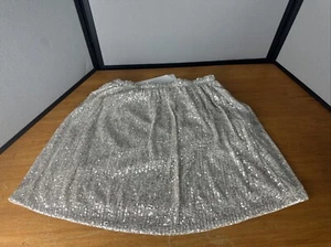 Vineyard Vines Girls Silver Sequin Midi Skirt Size XL 16 Flashy - Picture 1 of 6