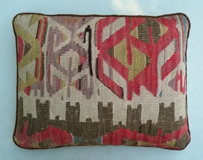 Antique Flat-Weave Kilim/Kelim Feather Cushion/Pillow. Handmade 50cm x 40cm. - Image 1 of 4