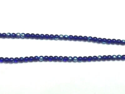 100 Pcs ~ 4mm Round ~ COBALT AB ~ CZECH GLASS BEADS LOT - Image 1 of 2