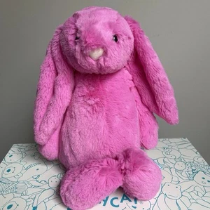 Retired Jellycat Bashful Hot Pink Bashful Bunny NWT 12” Medium Plush - Picture 1 of 13