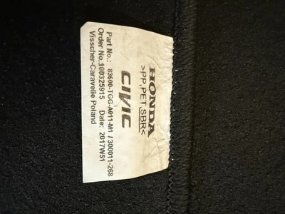 2017-2020 Honda Civic Hatchback carpet Floor Mats Set of 2 for rear. OEM - Image 1 of 4