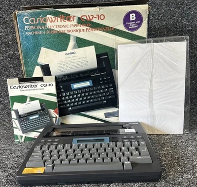 Retro Casio Casiowriter CW-10 Personal Electronic Typewriter  Vintage Boxed - Image 1 of 4