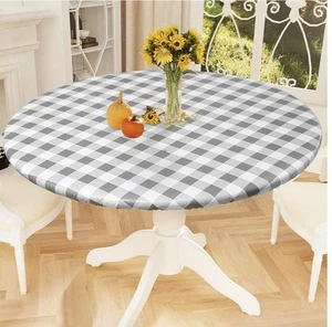 Mantel de picnic redondo, manteles de vinilo elásticos impermeables ajustados para 57"-65" - Imagen 1 de 4