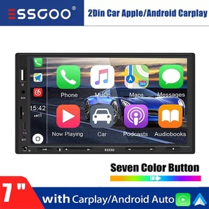 7" Car Stereo Bluetooth Double 2Din Touch Screen Apple/Android Carplay USB Radio - Picture 1 of 18