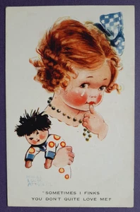 Postcard Mabel Lucie Attwell.Sometimes I Finks,Children.Postmark Johns Wood 1922 - Picture 1 of 3