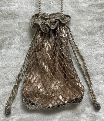 VTG Knot~Knots Sharmark Flapper Style Beaded Mesh Pouch Bag Purse 20s Design - Image 1 of 4