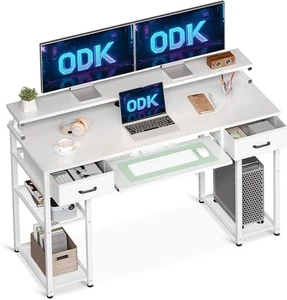 Computertisch mit Regal Bürotisch mit 120x48x90cm Schreibtisch Monitorständer - Picture 1 of 5