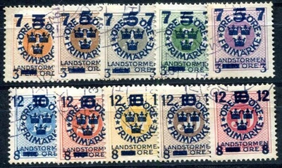 SUECIA 1918 115-124 JUEGO LANDSTURM estampado JUEGO IMPECABLE (I2377 Foto 1 de 2