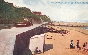 New Promenade Mundesley-On-Sea Norfolk England Postkarte 1931 - Bild 1 von 2